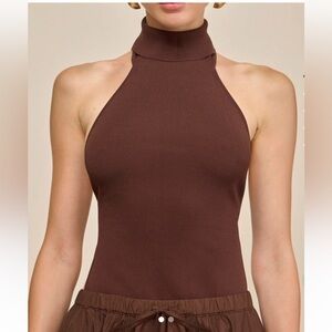 Cult Gaia Chocolate Halter Camisole